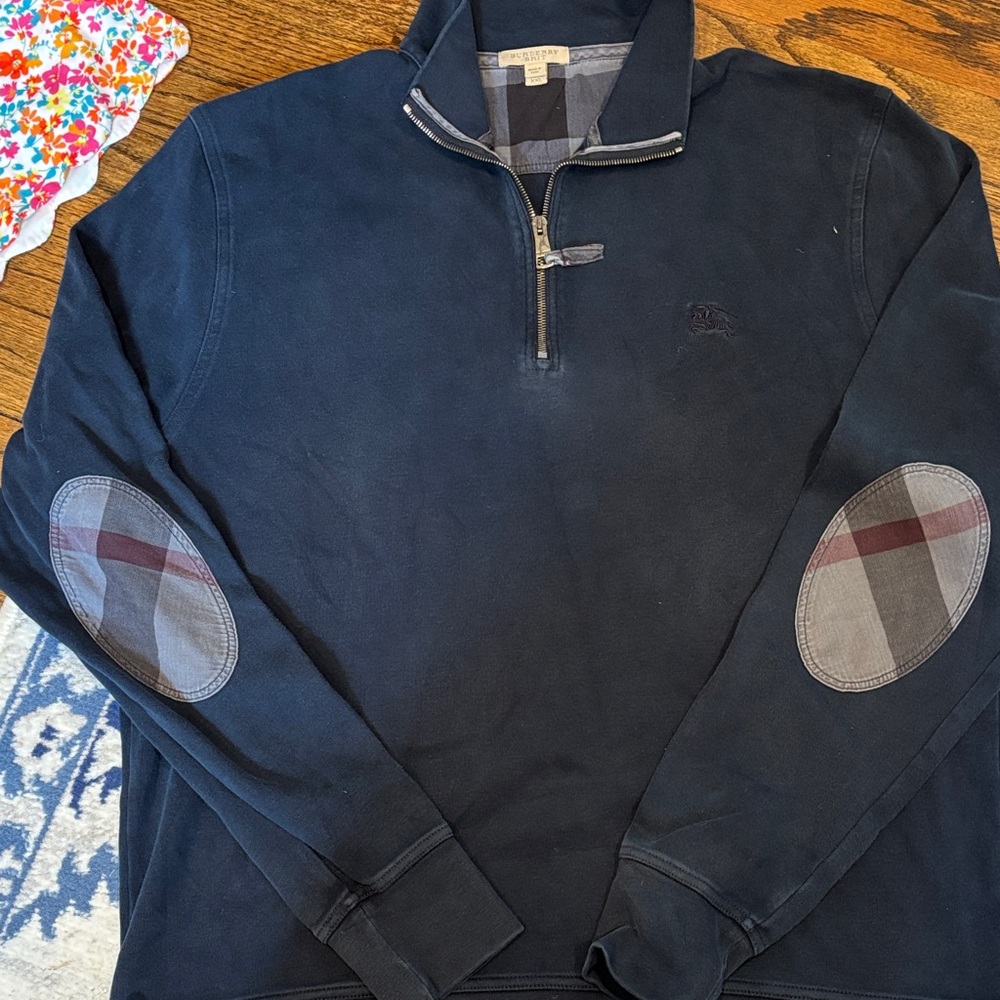 Burberry Dark Blue Zip-Up Sweater XXL